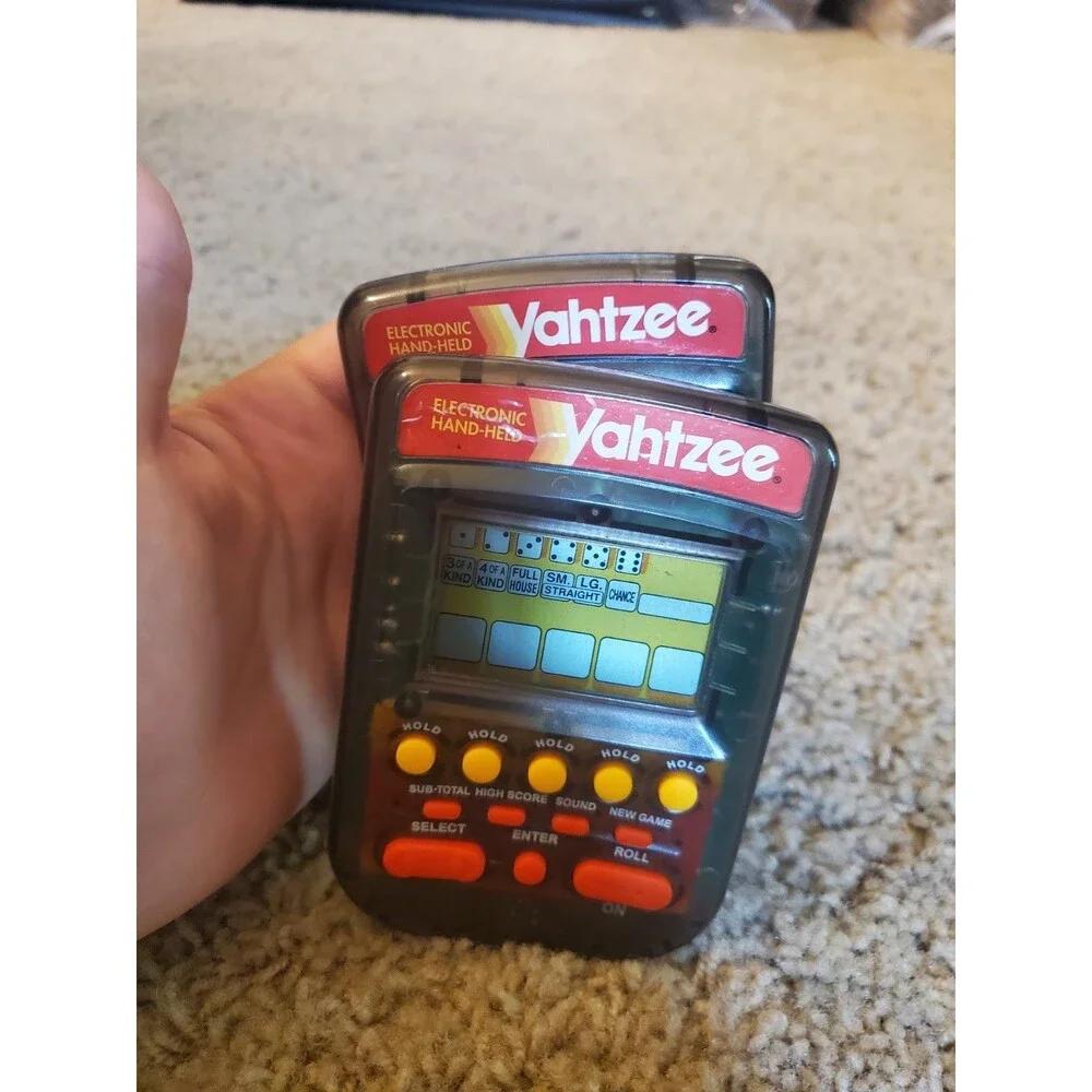 Vintage 1995 Milton Bradley Electronic Handheld Yahtzee Game Smoke Gray Untested